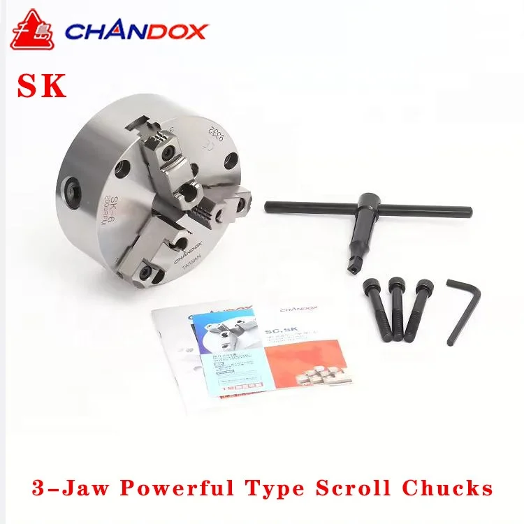 Manual Chuck For High Speed 6-inch Electric Lathe 3-jaw Powerful Chuck CHANDOX3-Jaw Powerful Type Scroll Chucks