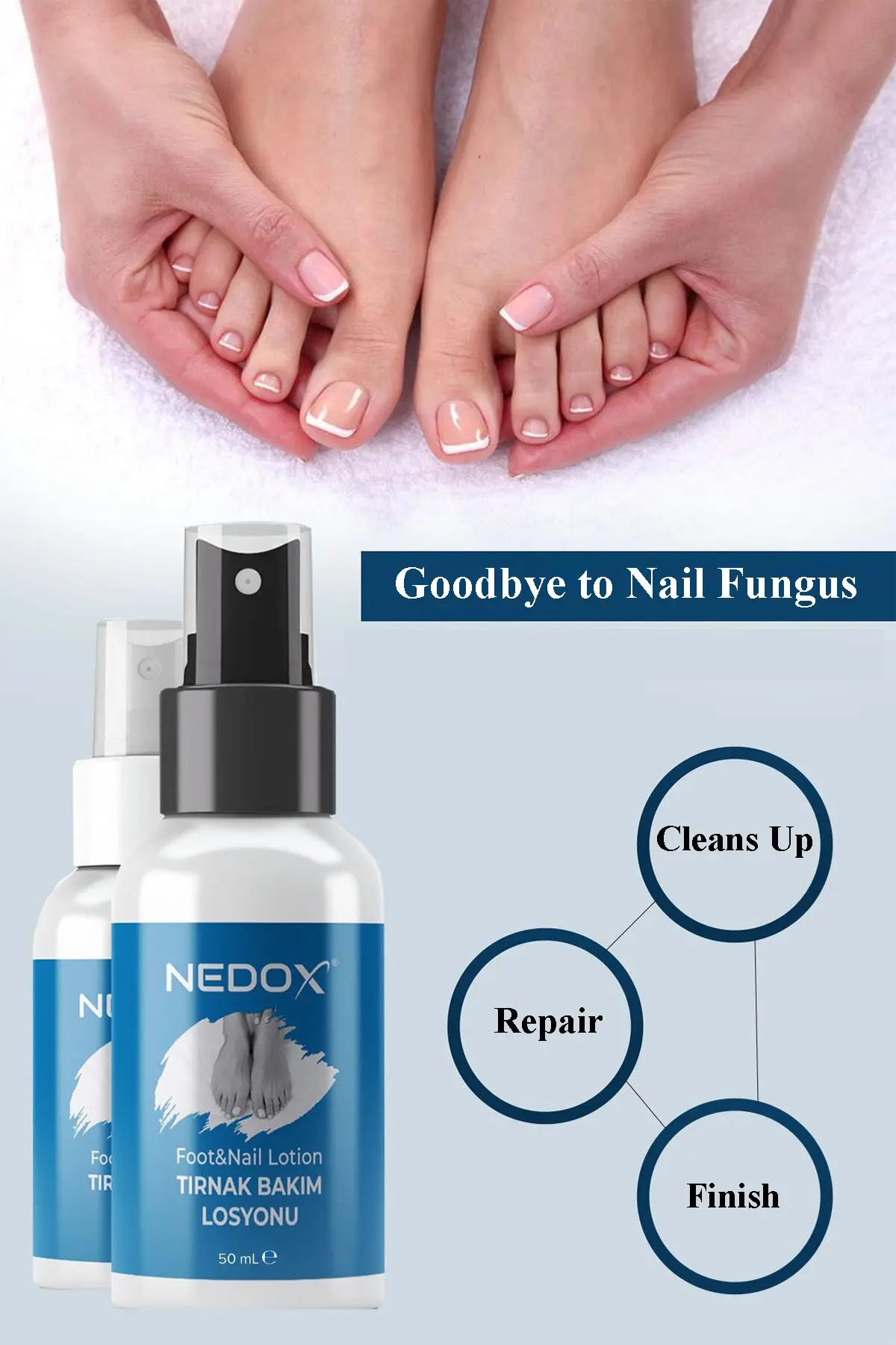 Hand, foot, nail fungus 100 ml removal repair care kit for nail fungus treatment practical care kit