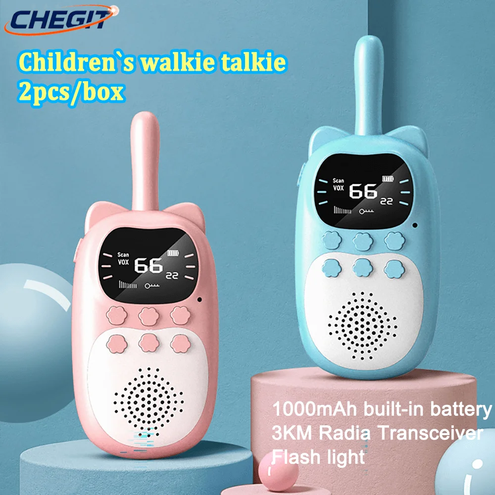 

Kids Walkie Talkie 2PCS Electronic Toys Children Spy Gadgets Baby RadioPhone 3km Range Christmas Birthday Gift For Boys Girls