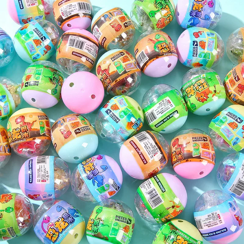 6 Pcs Dinosaur egg random style disassembly building blocks DIY assembly screw gashapon party blind box