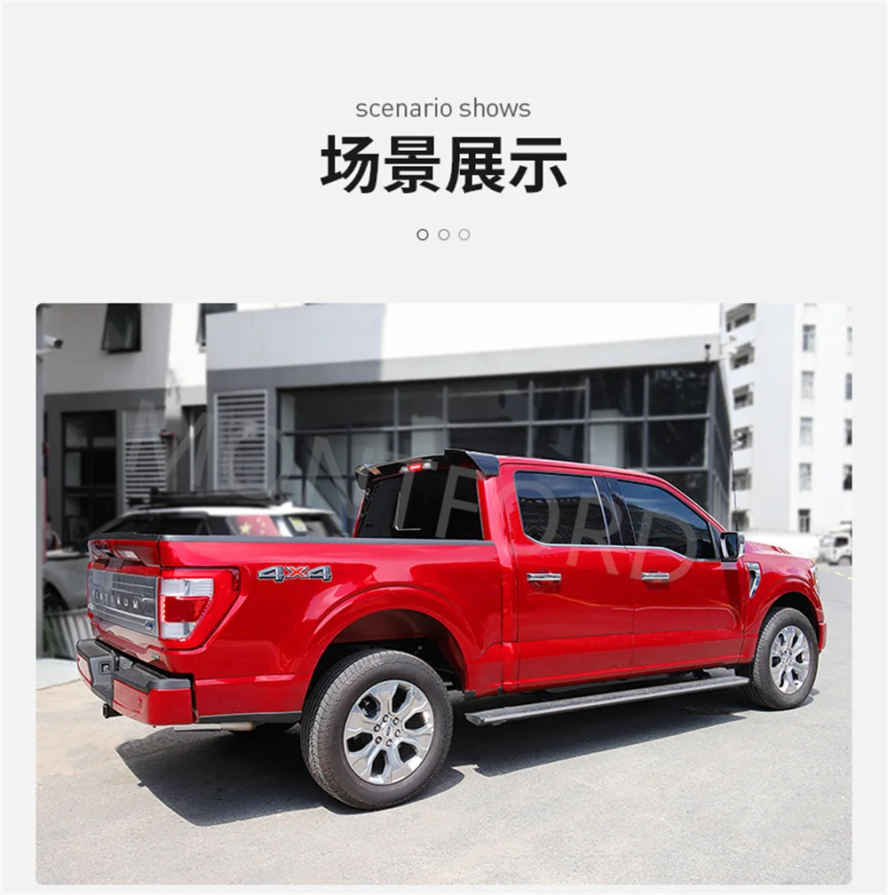 For Ford Raptor F150  2021 2022 2023 2024 2025 High Quality ABS Paint & ABS Carbon Rear Trunk Lip Roof Spoiler Wing