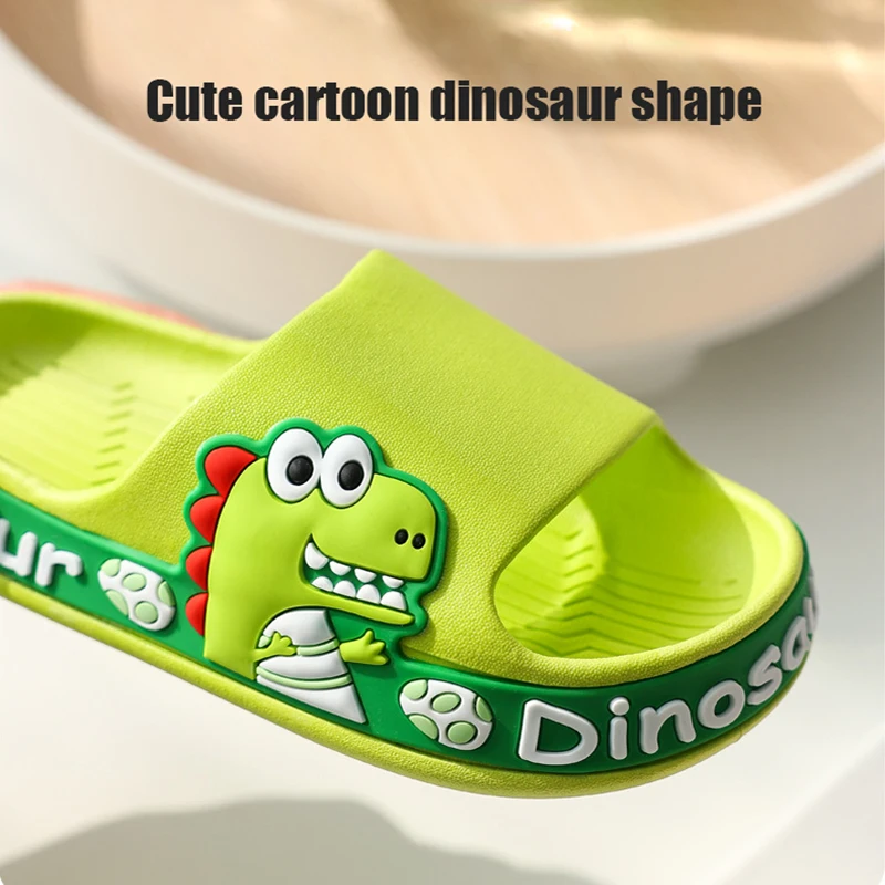 2022 New Cartoon Animal Children Slippers Summer Boys Home Non-slip Bathroom Girls Soft Dinosaur Outdoor Beach Sandals Slippers