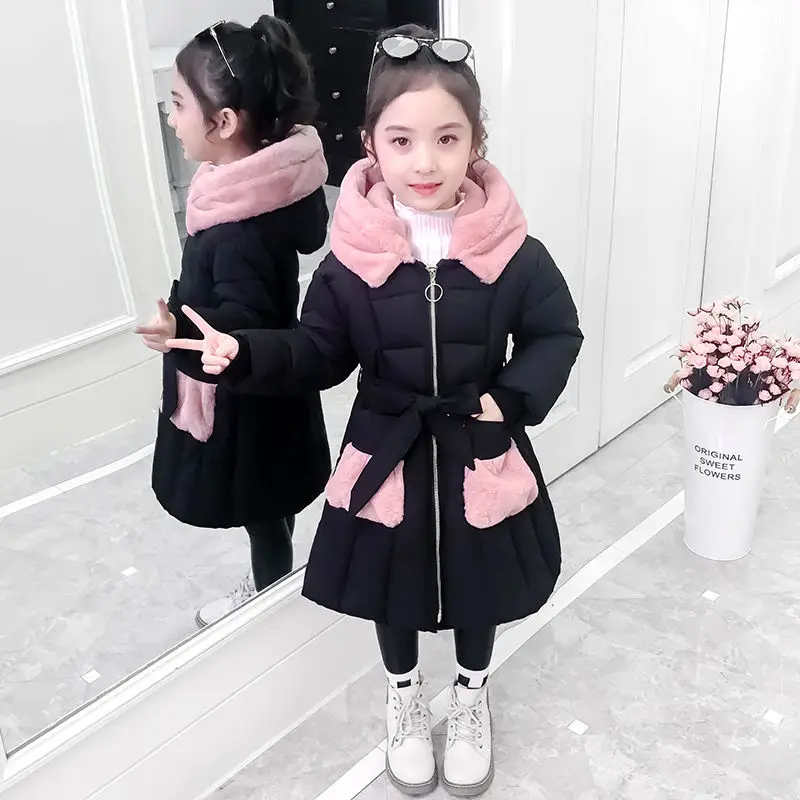 Winter Clothing Student Fashion Girls Cotton Jacket for Kids Clothes Princess Outerwear 12 10 8 7 Years Cute Casual Korean Coats