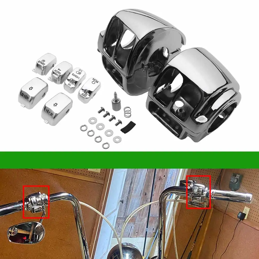 Motorcycle 1Set Switch Housing Covers Switch Cap Buttons For Harley Touring Glide Road King Sportster Softail Dyna Heritage Vrod