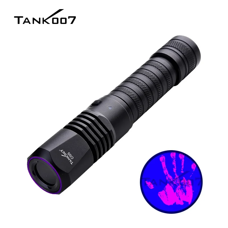 Tank007 uniform UV Flashlight rechargeable forensic Led linternas blacklight Torch light 365nm uv forensic inspection flashlight