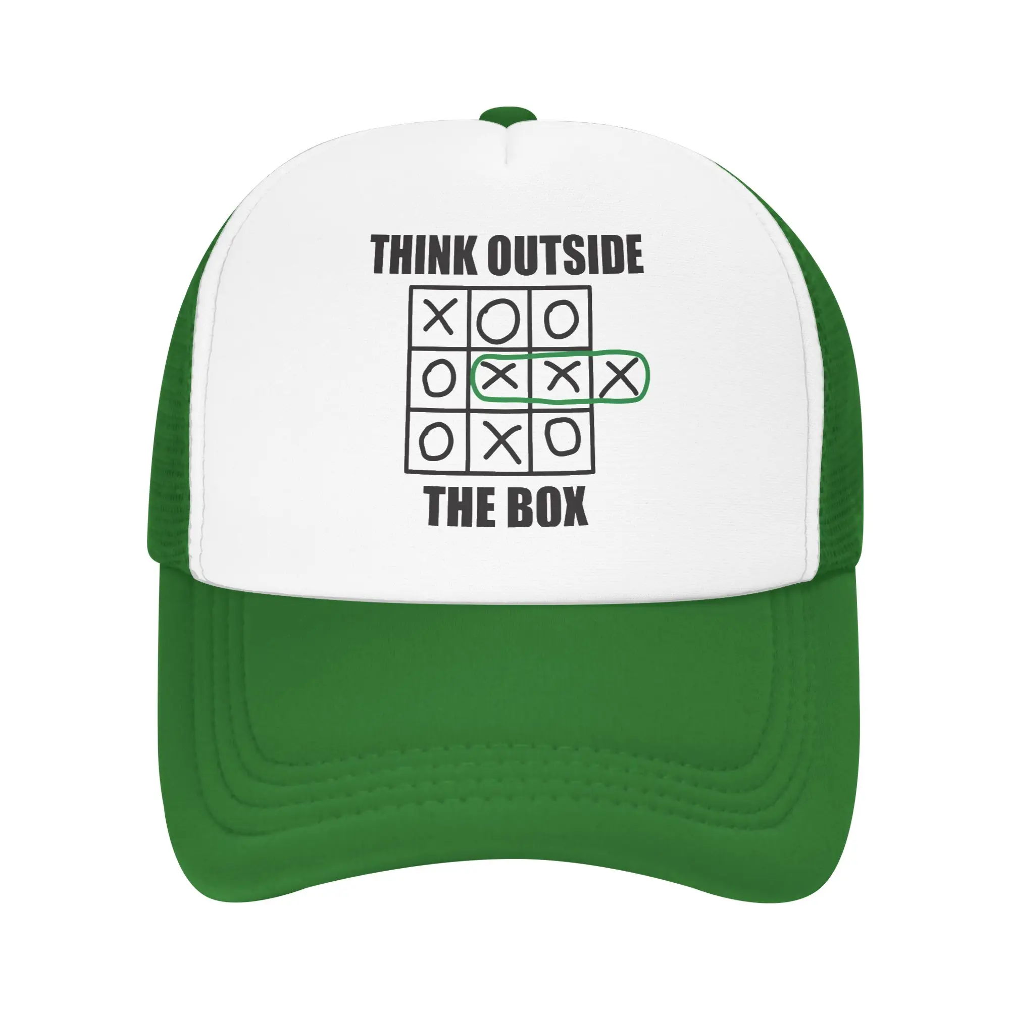 Unisex THINK OUTSIDE THE BOX TIC TAC TOE  Trucker Caps Mesh Baseball Caps Snapback Caps  Hats Sun Hats Adjustable Cap