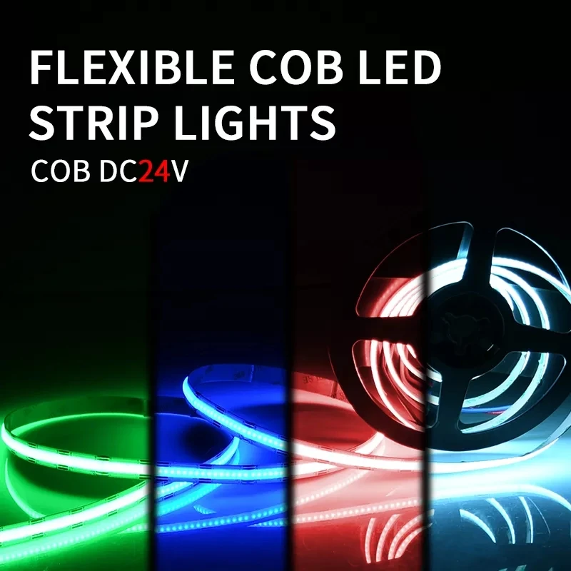 

High intensity 576leds/M RGB Flexible led strip lights 12V 24V COB strip light cob rgb strip