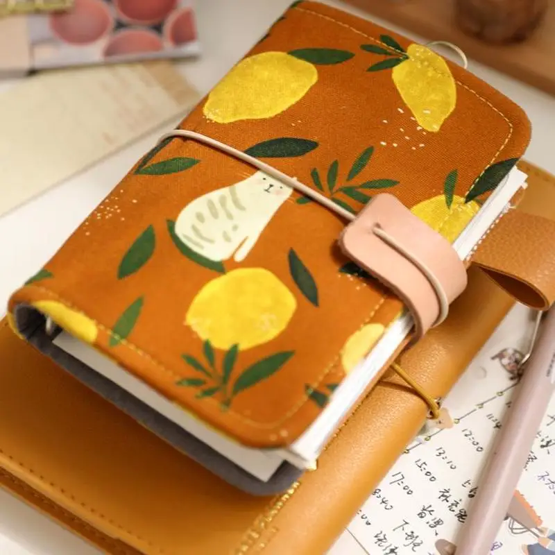 Portable A7 Detachable Notebook Kawaii Loose Leaf Notebook Girls' Pocket Book Diary Fabric Hand Account Books Back To School