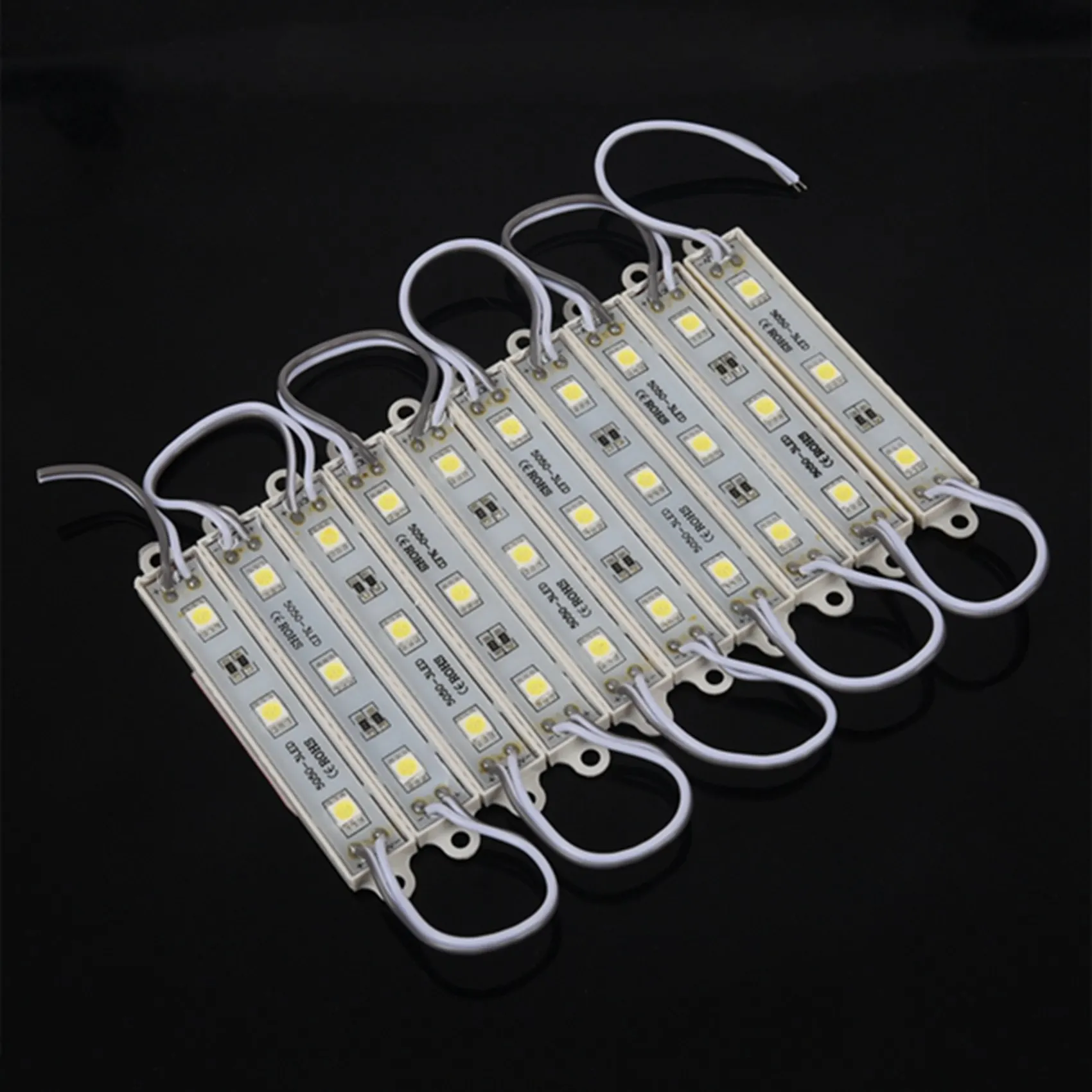 B62B-60Pcs 5050 SMD 3 LED Module LED Strip String Light Waterproof DC 12V Cool White