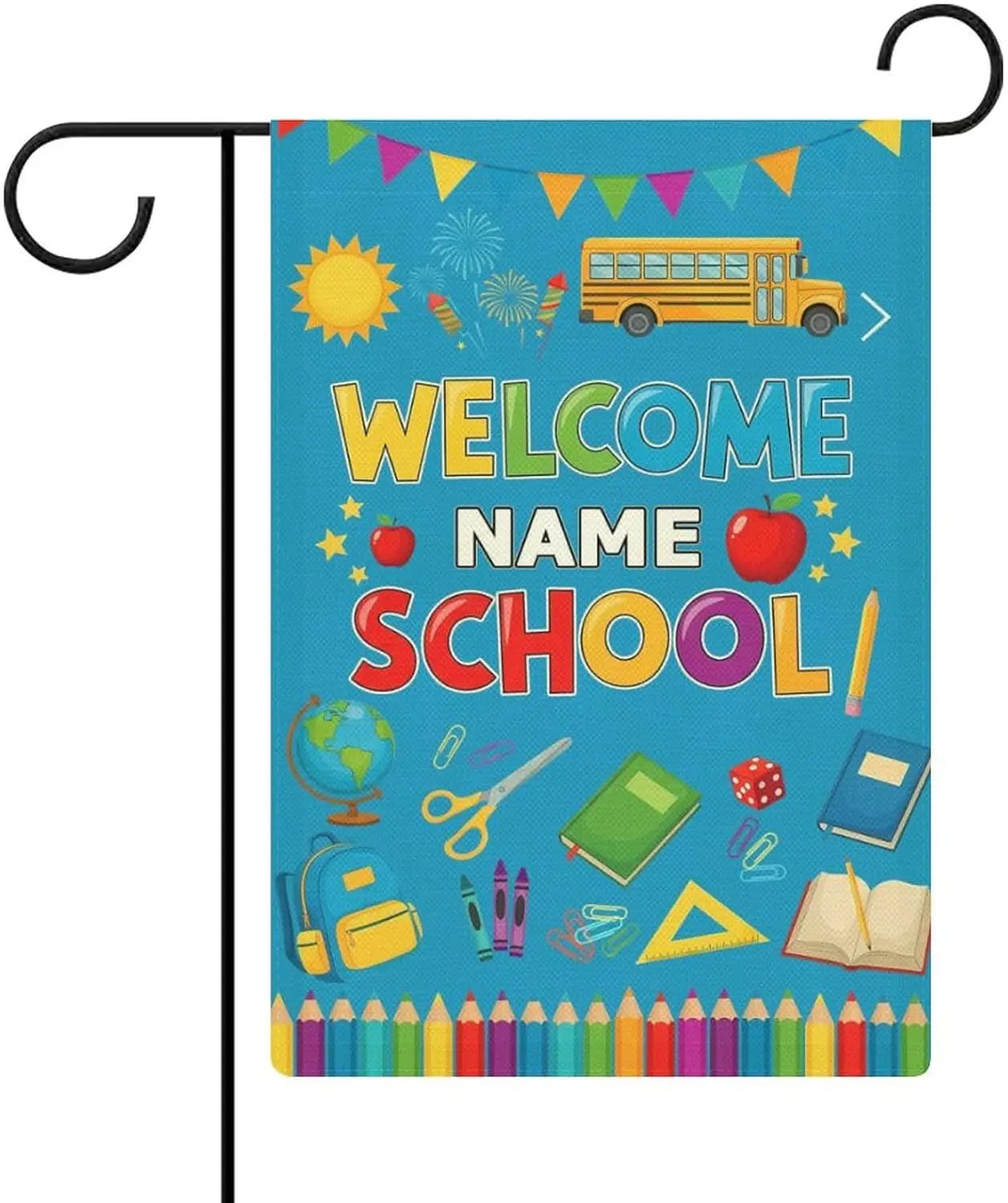 Custom Back to School Garden Flag for Outdoor, Personalized First Day of School Yard Flag with Your Classroom, Customized Fl UUX