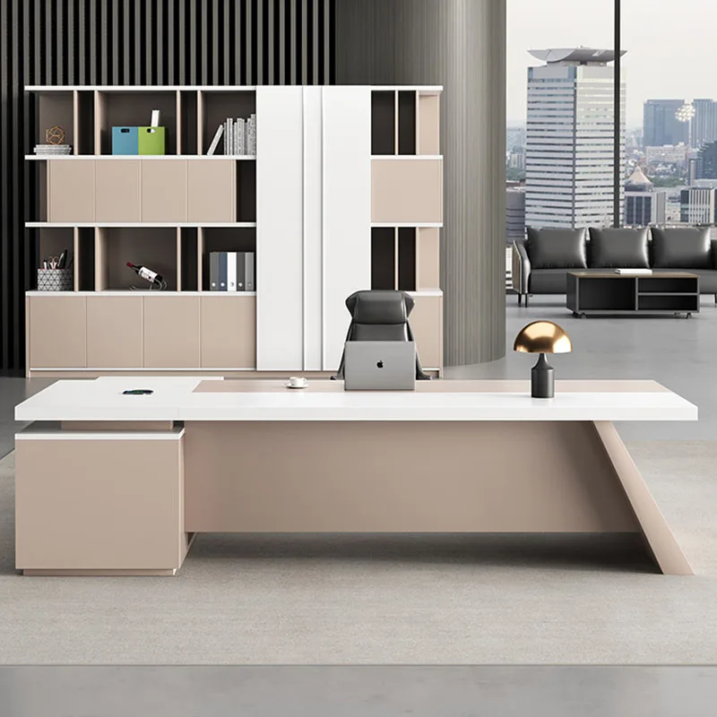 Modern Executive Office Desk Study Meeting Computer Reception Italian Office Desk Standing Bureau Meuble Luxury Furniture