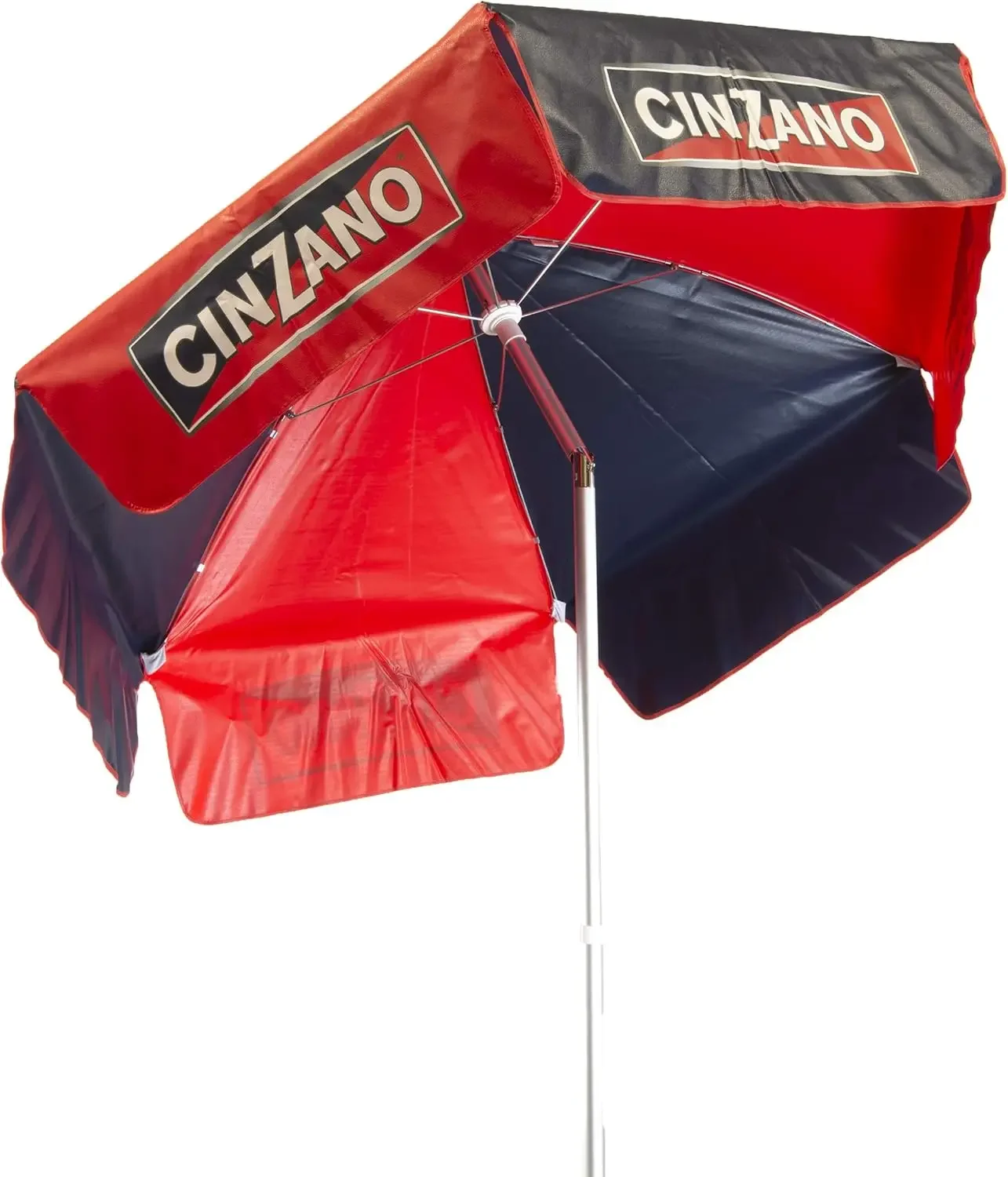 Red and Blue 6' Vinyl Patio Pole Umbrella