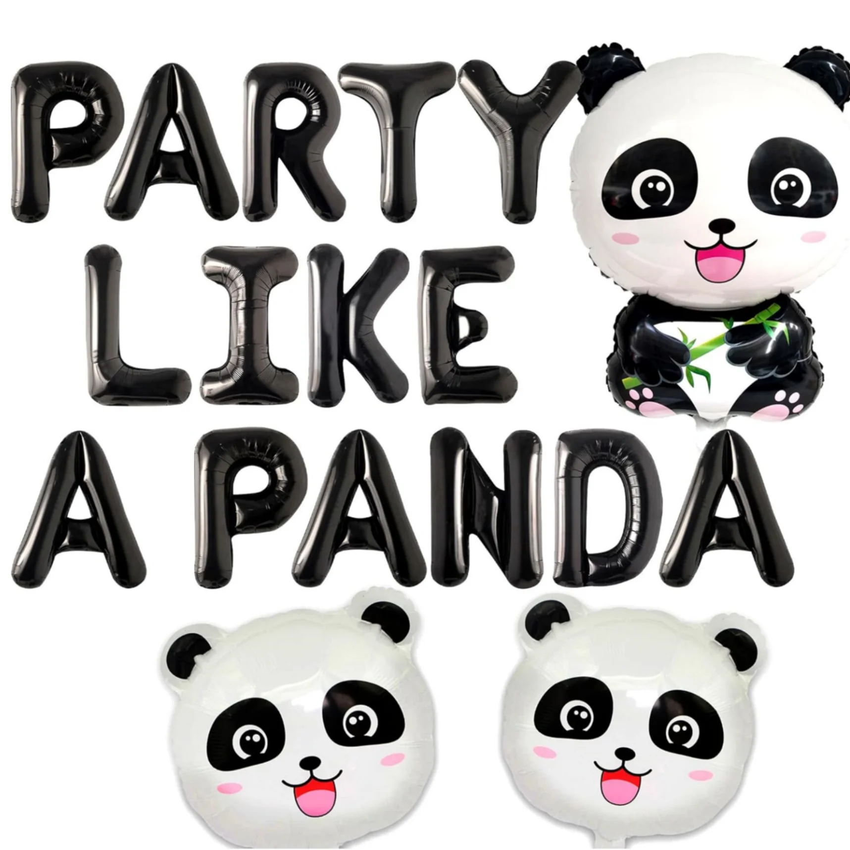 Panda Party Balloon Decoração, Birthday Banner, LaVenty Party