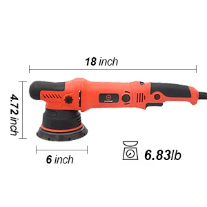 PLATYPUS 1000W 15mm Eccentric 6 Speed Adjustable CE Certified 5-Inch Disc DA Car Polisher Buffer Sander Machine