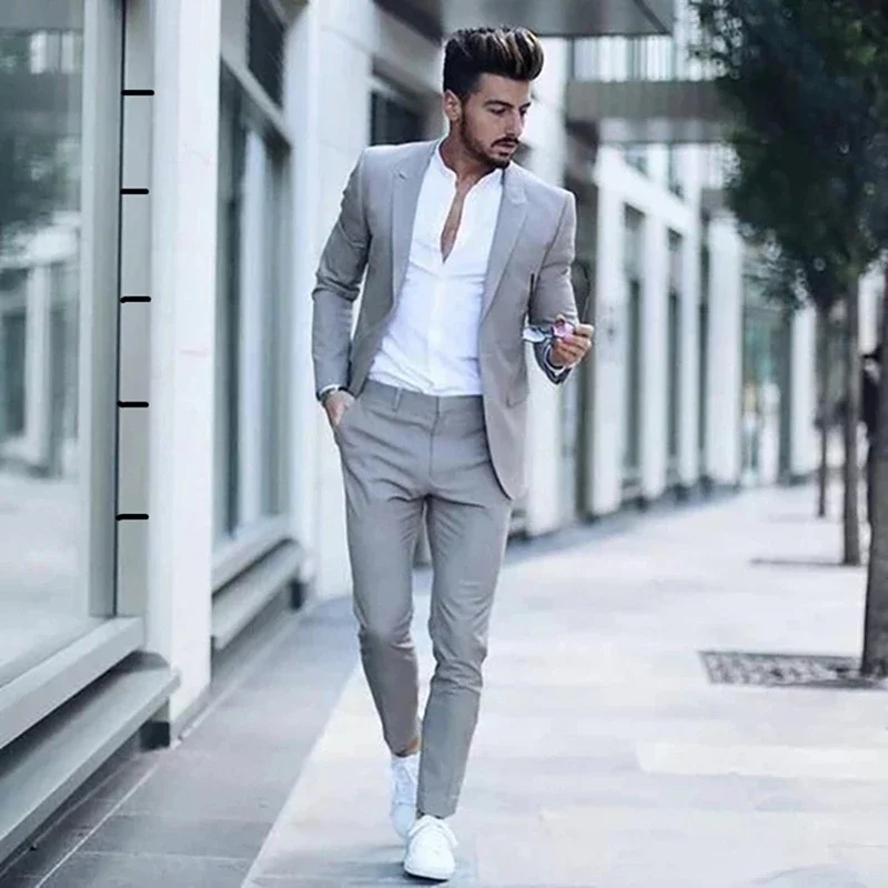 Mens Luxurious Business Men\'s Suit for Wedding Party Tuxedos Slim Fit Peak Lapel Pink Suits Male(Jacket+Pants) costume homme