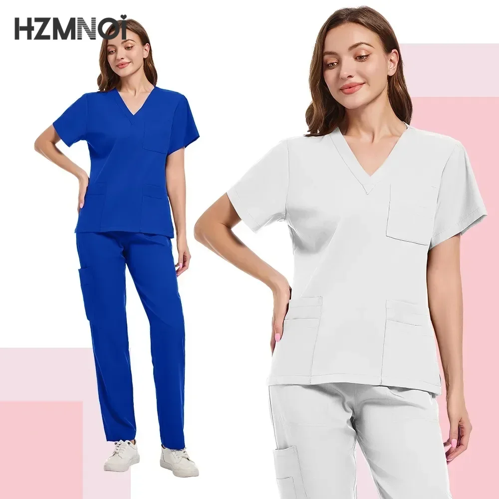 Veelkleurige Klinische Werkkleding Apotheek Tandheelkunde Werkkleding Arts Verpleegkundige Uniformen Ziekenhuis Chirurgie Top Broek Medische Scrubs Set