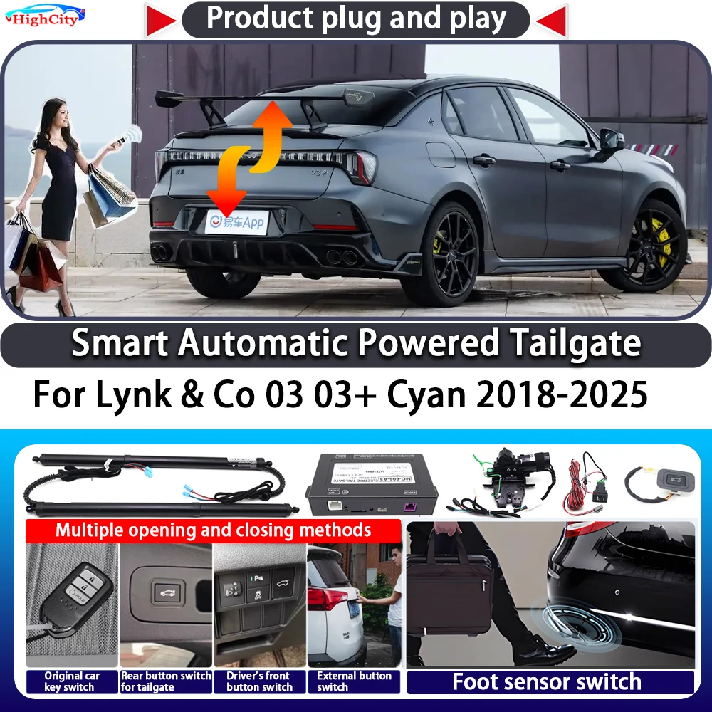 

For Lynk & Co 03 03+ Cyan 2018-2025 Smart Automatic Powered Tailgate Key Control Trunk Lift Close Kit Electric Power Tailgate
