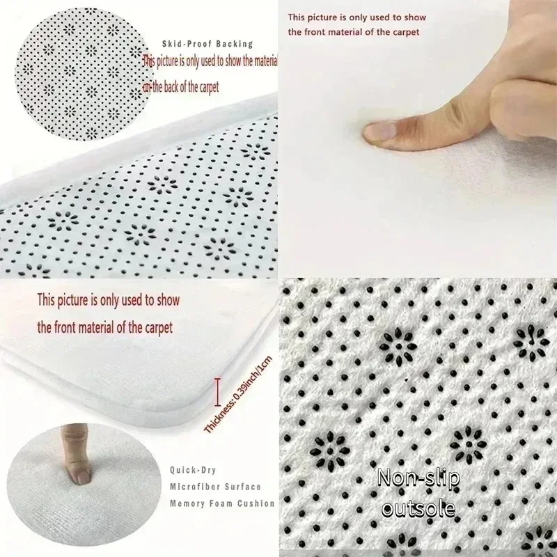 حصيرة باب ميكي وميني ماوس "المنزل هو منزل جميل" هي سجادة أرضية غير قابلة للانزلاق مناسبة لغرف النوم والحمامات وديكورات الأزهار #4