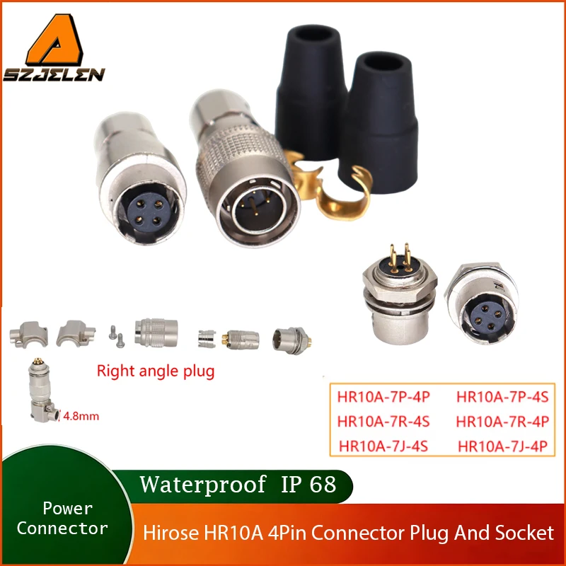Hot Sale Hirose HR10A 4Pin Connector HR10A-7P-4S/HR10A-7P-4P/ HR10A-7R-4P Connector 4-pin plug and socket Male/Female