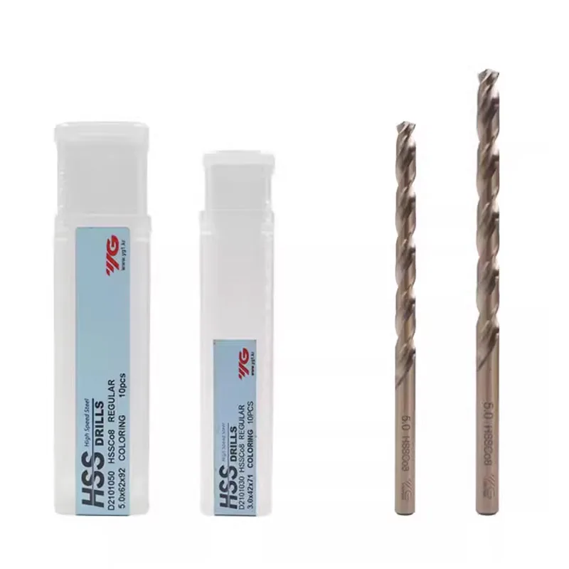 D2101 HSSCo8 Broca helicoidal coreana YG Brocas retas 1,0-6,0 mm Processamento: aço inoxidável. Liga de aço. Alumínio, etc.