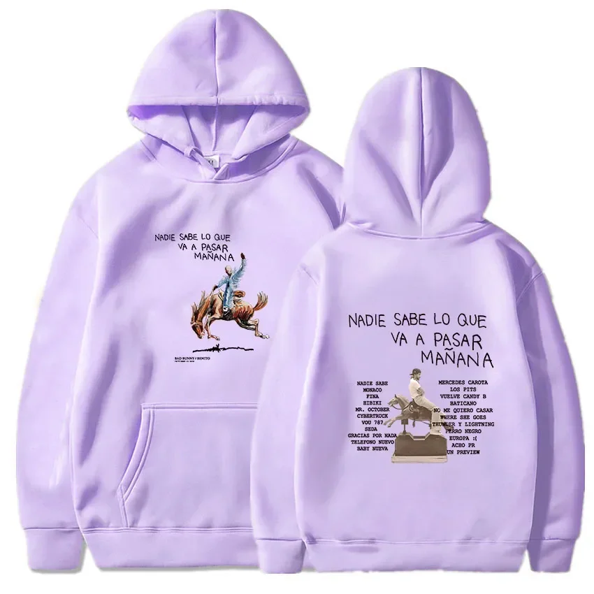 Bad Bunny New Album Nadie Sabe Lo Que Va Pasar Manana Hot Sale Warm Men Sweatshirts High Quality Cartoon Anime Casual Pullovers