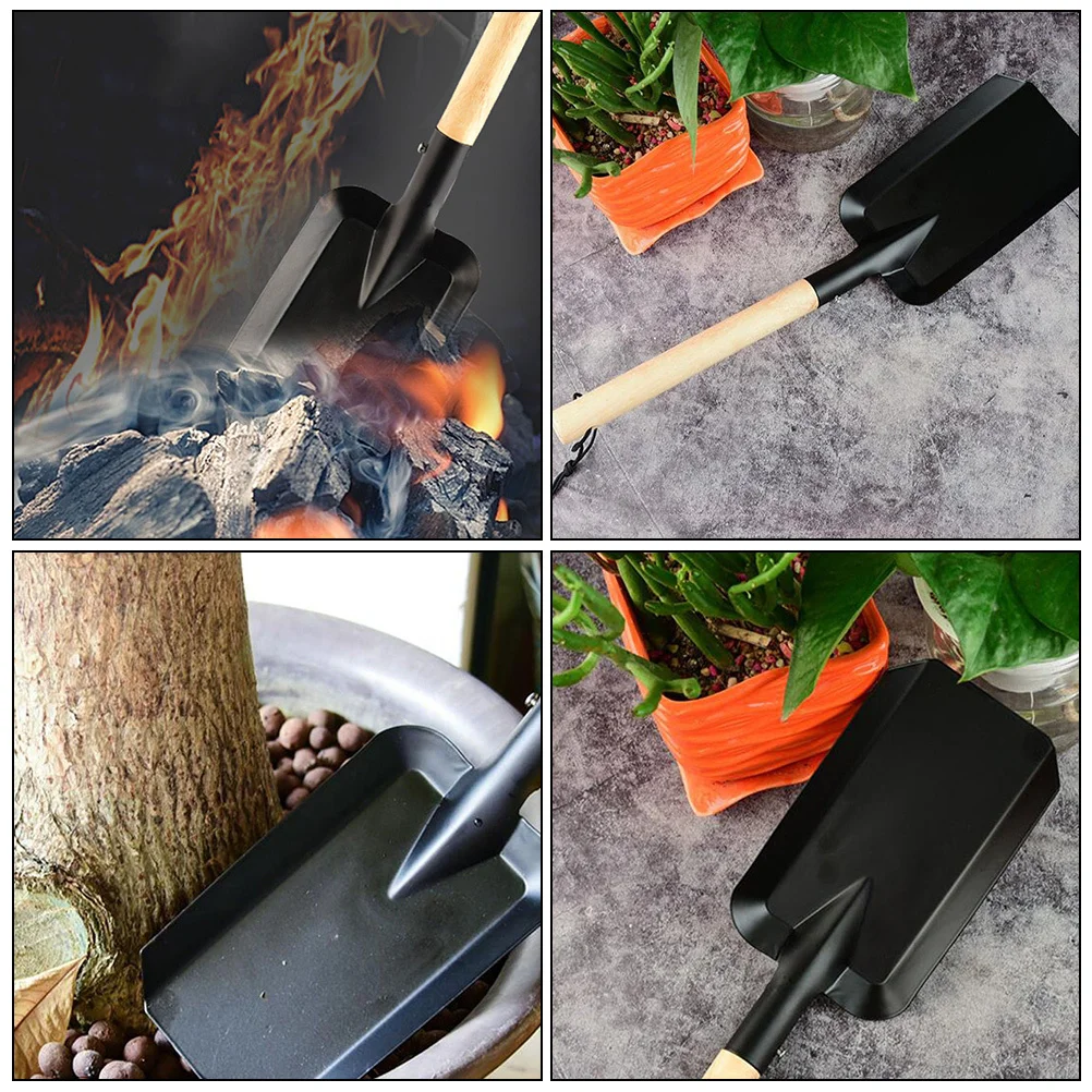 

3Pcs Shovel Small Soil Digging Shovel Oak Handle Household Iron Garden Scoop Household Small Spade