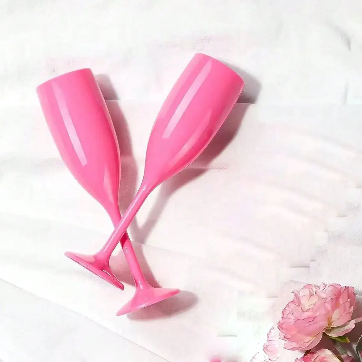 Champagne Glass Plastic Goblet, Reusable and Not Easy to Break, Wedding Bridal Shower Bachelorette Party Wine Glass 1Pcs