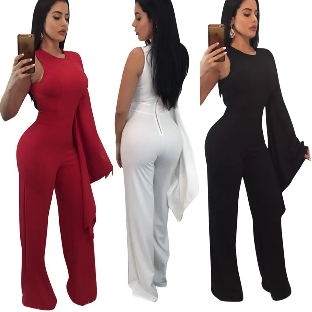 

Single Sided Long Zipper Jumpsuit Women's Sleeveless Suit Waist-Cinching Commute Style Pure Color Winter Fashion