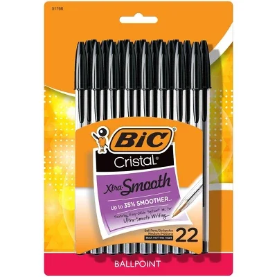 

Xtra Smooth Ballpoint Pens, 22ct - Black: Smooth Writing, Stationery, Office Supplies, 1.0mm Point Size