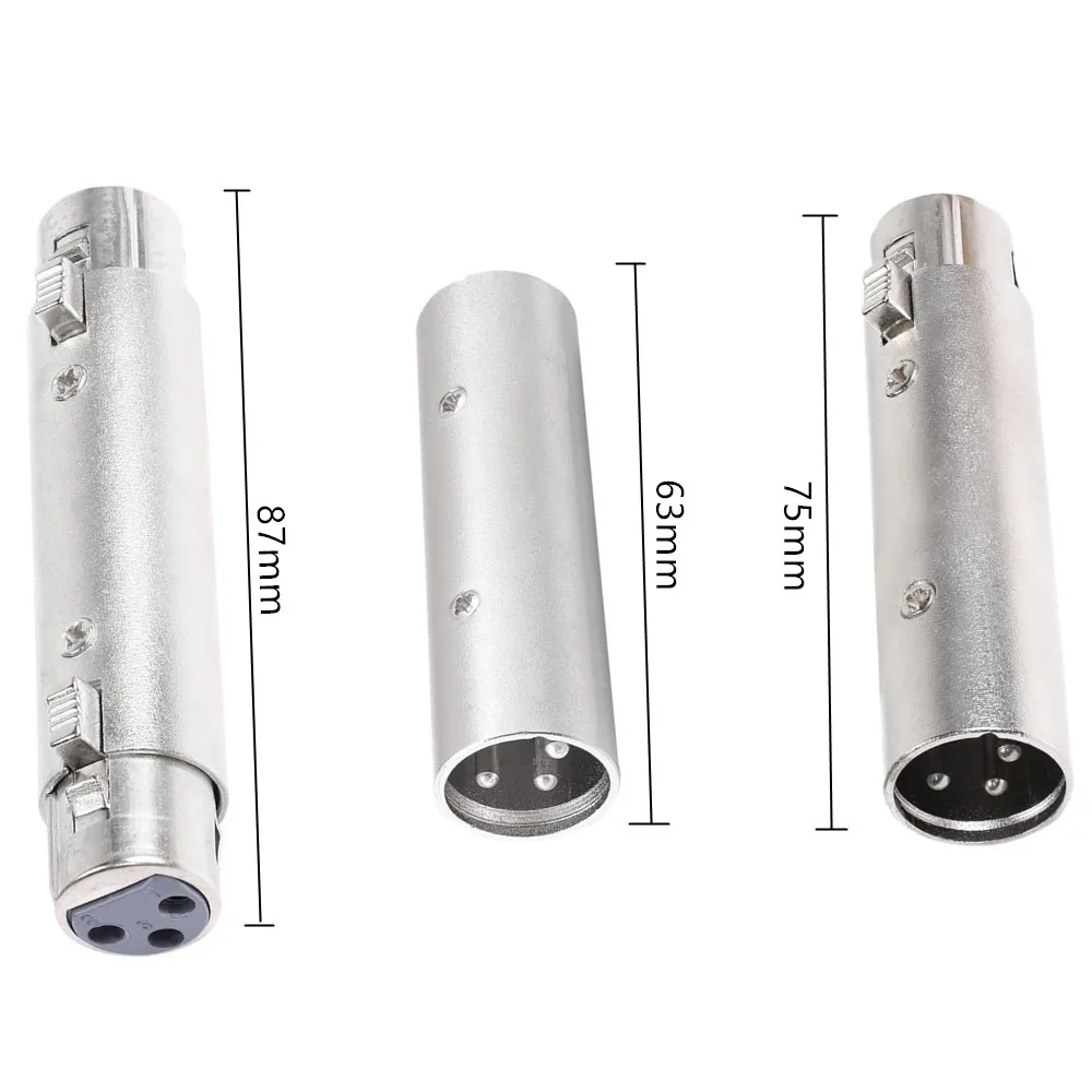 XLR 3Pin Male To Male, Female To Female, Male To Female Audio Adapter Connector 3 Pin XLR