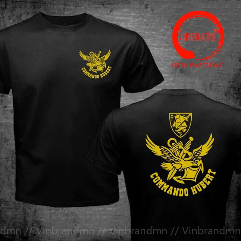 Summer T Shirts French Special Forces Marines Combat Swimmer Frogmen Commando Hubert Marine T-Shirt Double Side Printing T-Shirt