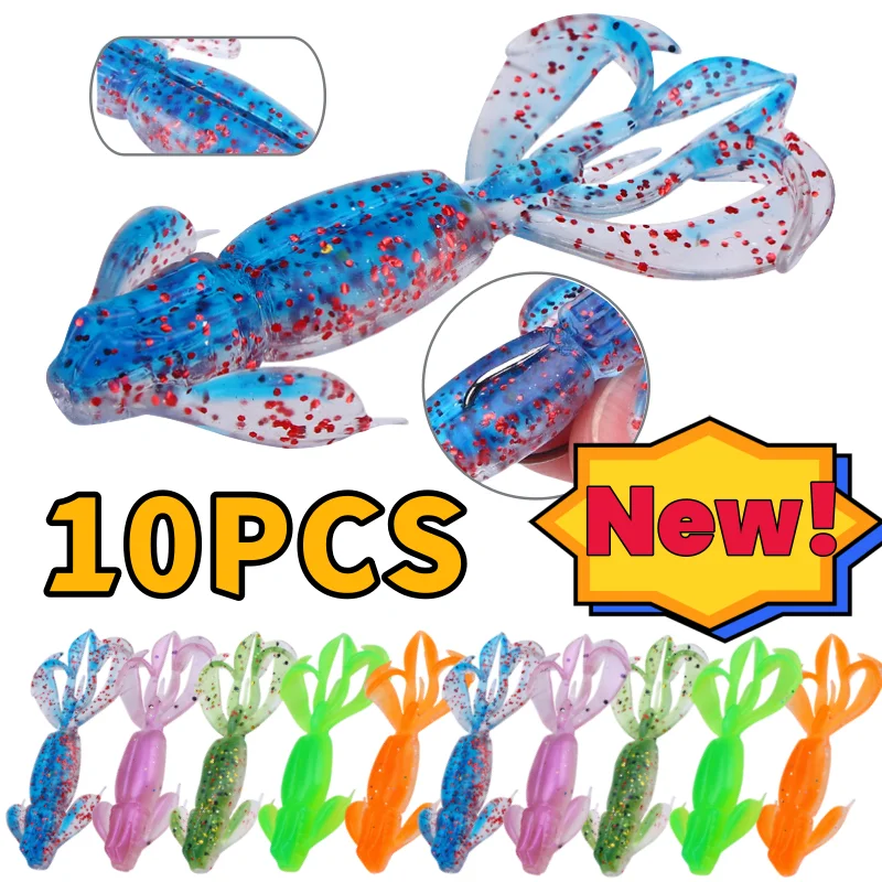 10/5PCS Floating Craws Soft Lure TPE 55mm/1.6g Artificial Swimbait Soft Plastic Shrimp Bait Sequins Lobster Pesca Fishing Tackle