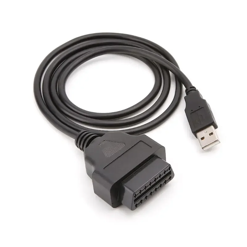 Cable de carga USB para GPS rastreador HUD Diaplsy, conector de alimentación de 16 pines para coche, 1 metro de largo, OBD2, 16 pines