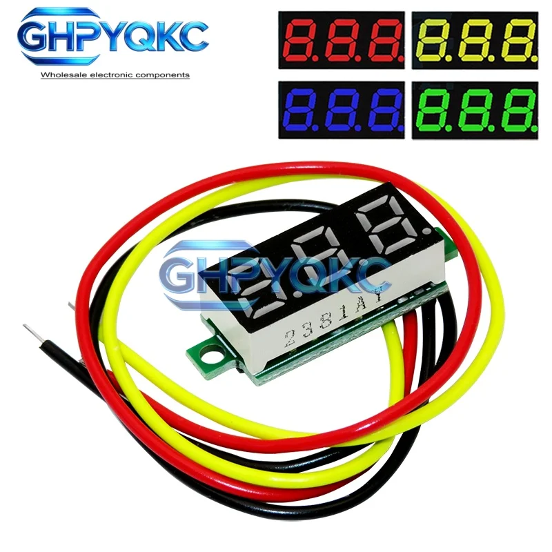 0.28 Inch DC LED Digital Voltmeter 0-100V Voltage Meter Car Mobile Power Voltage Tester 12V Red Green Blue Yellow Display