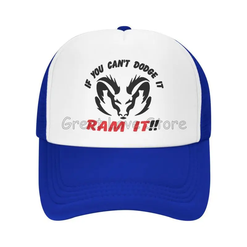 

Бейсбольная кепка с принтом If You Can`T Dodge It Ram It, летняя уличная бейсболка с дышащей сеткой, регулируемая шляпа Snapback унисекс