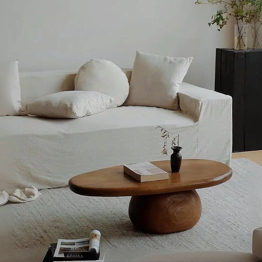 Japanese-style household small apartment living room solid wood coffee table balcony homestay small low log creative bay window