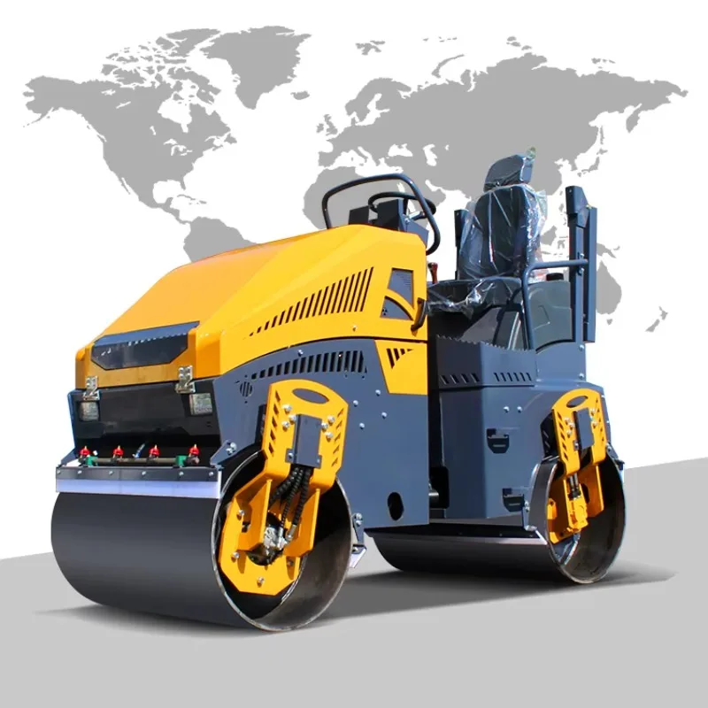Mini Hydraulic Asphalt Roller Compactor Double Drum Machine For Pavement Repair Construction