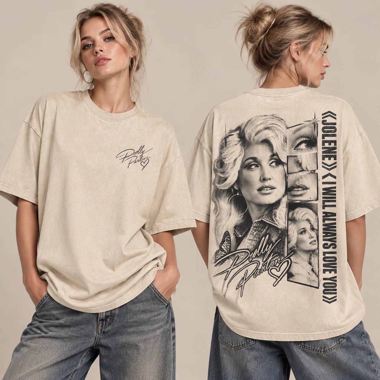 Y2K Vintage Dolly Parton T-Shirt, Retro Country Music Tour Graphic Print, Unisex Loose Streetwear Summer Casual Cotton Tee