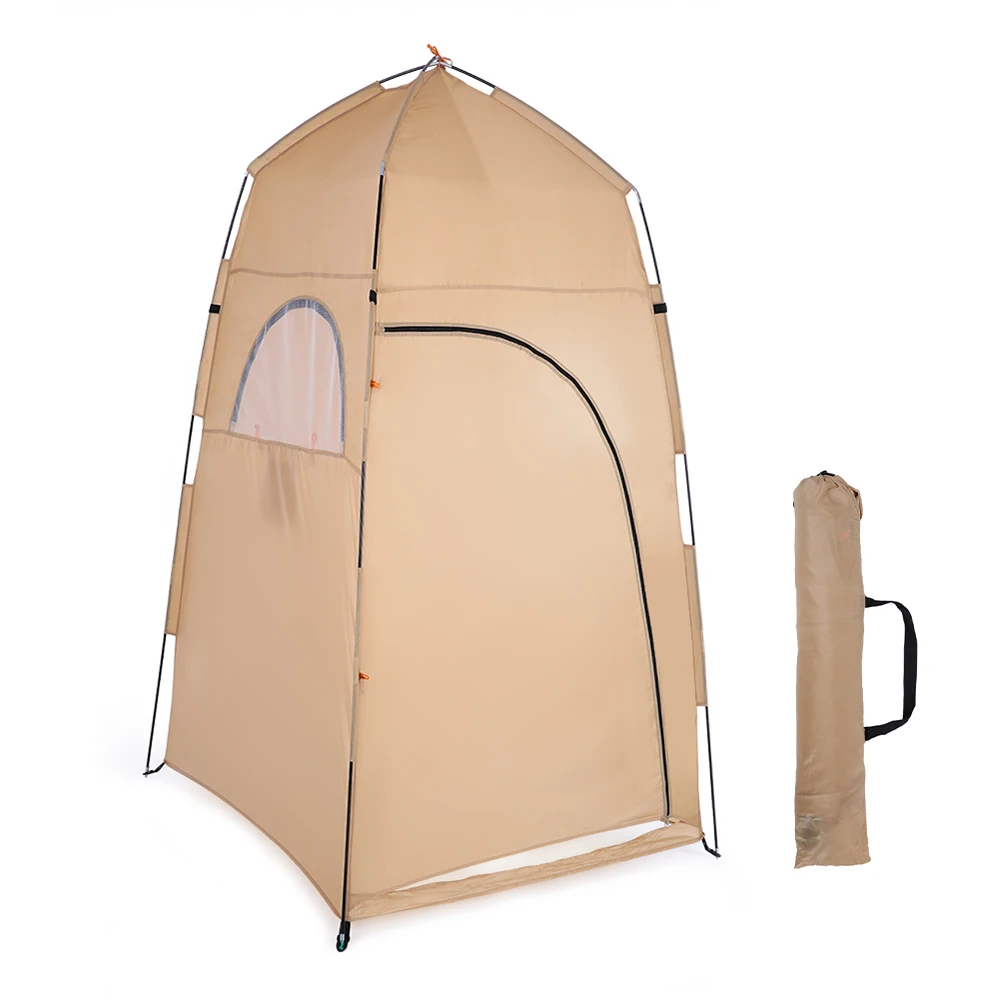Portable Outdoor Shower Bath Changing Fitting Room Tent Shelter Camping Beach Privacy Toilet Polyester Fabric Unfolded Size