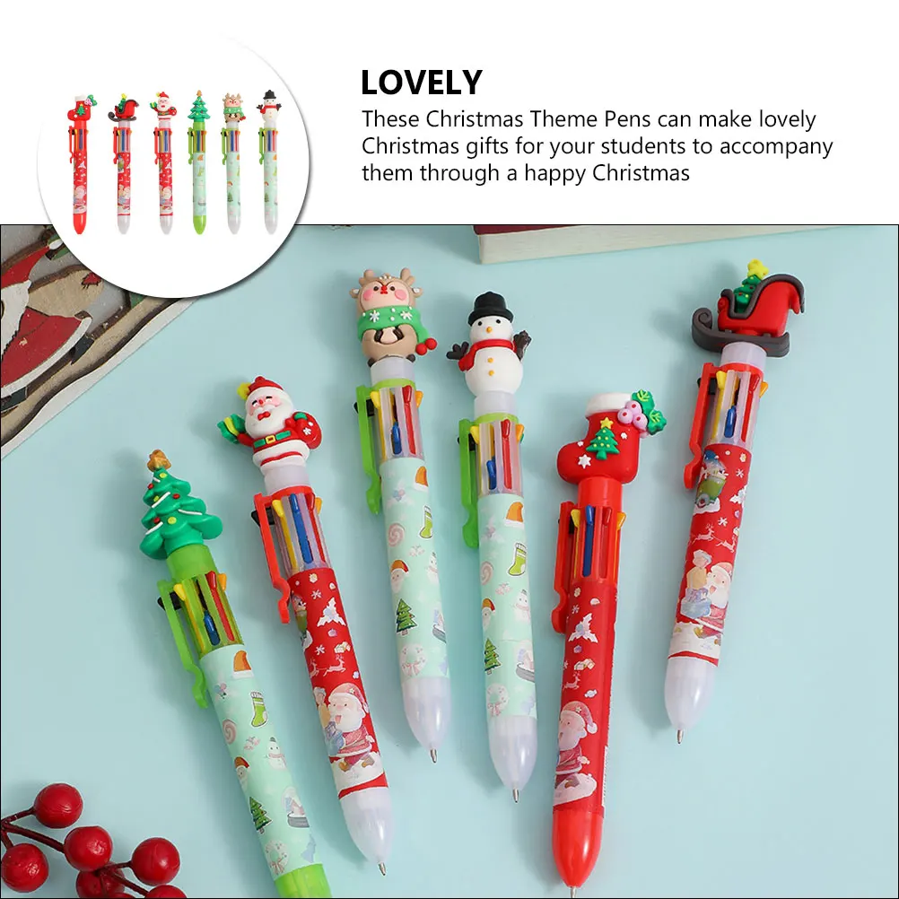 

6 Pcs Ballpoint Kid Gifts Pens for Students Writing Xmas Plastic Child Christmas