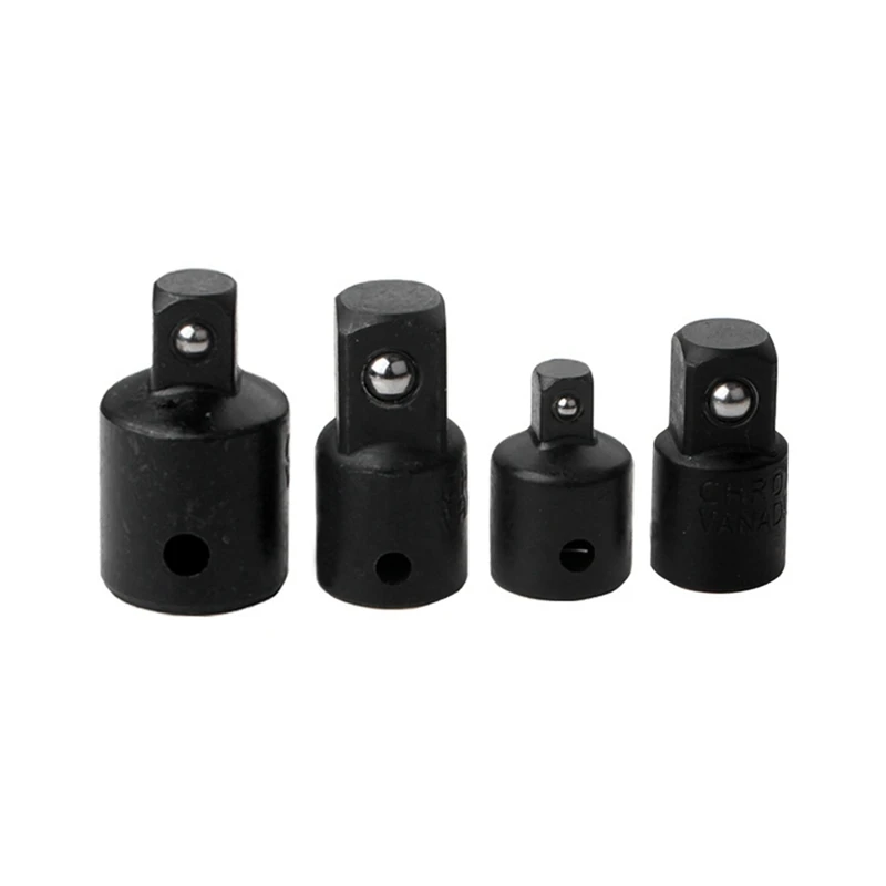 4PCS Black Sleeve Steel Ball Conversion Head Mutual Conversion Joint Mechanic Tools