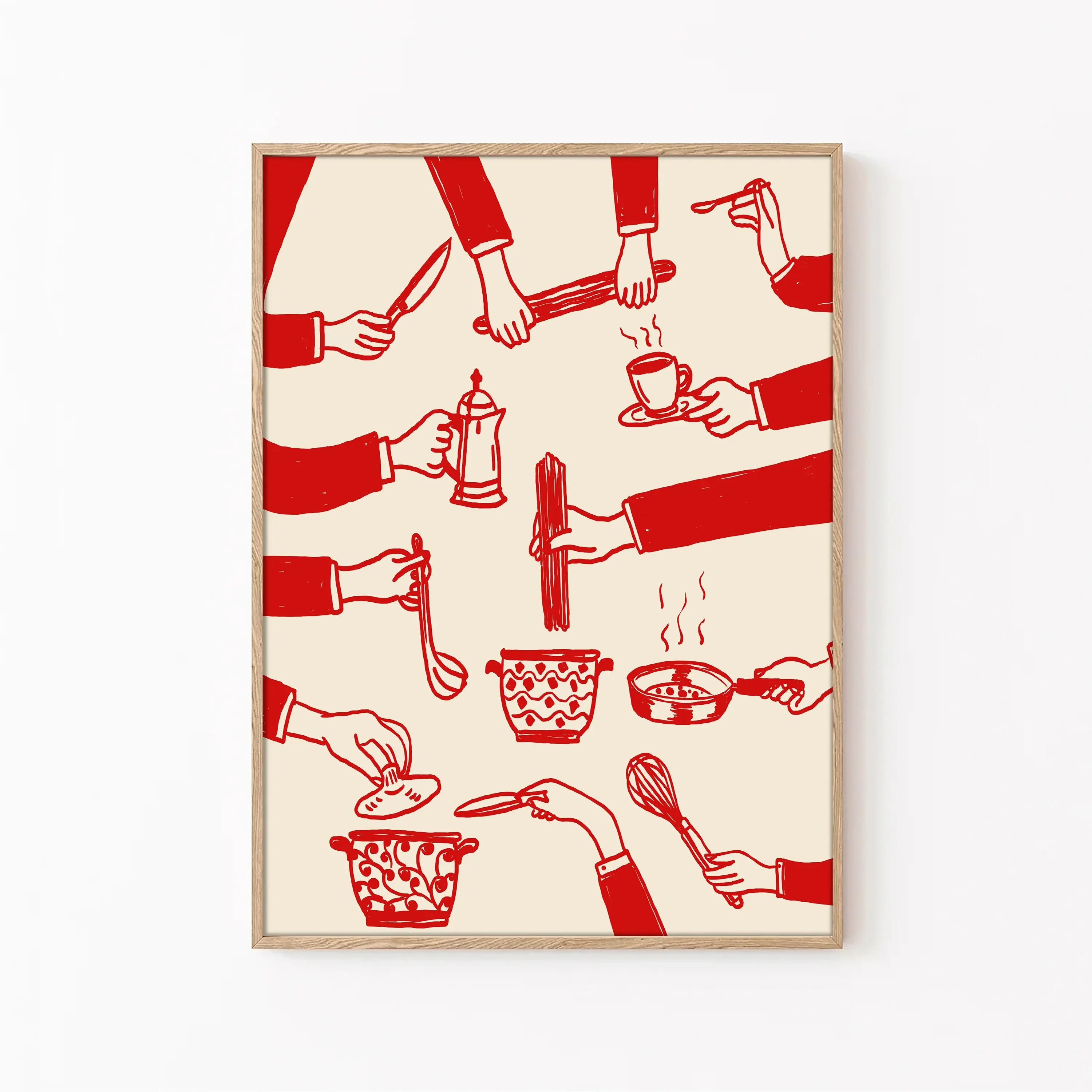 1pc frameless Canvas painting Bon Appetit Retro Kitchen Lets Eat Cooking Hands Poster Print Wall Art Pictures Canvas Painting Li