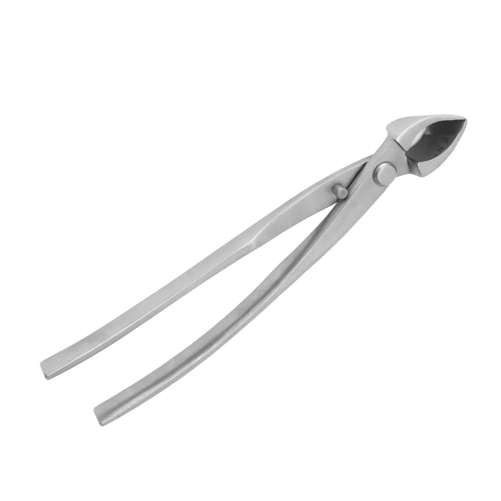Durable Silver Concave Branch Cutter Ergonomic Handle Stainless Steel Knob Cutter Bevel Design Round Edge Bonsai Cutter