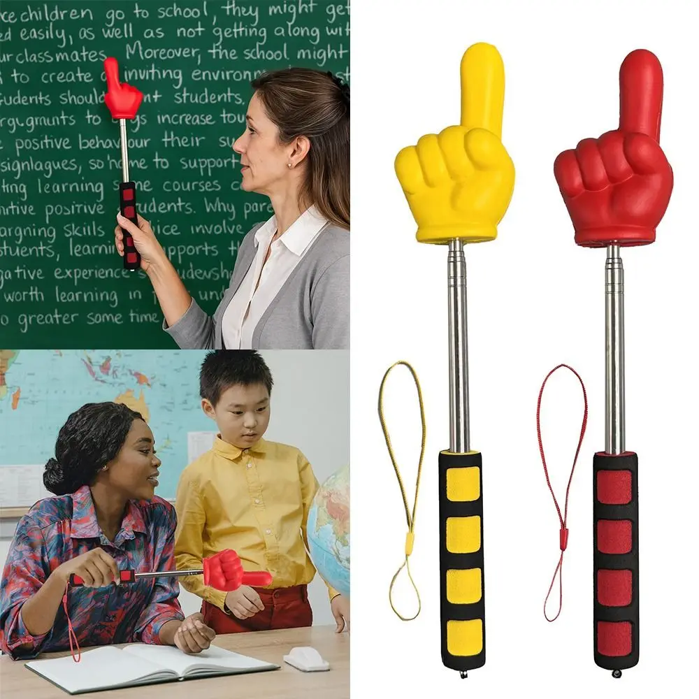 Durable Finger Reading Sticks Telescopic Rod Finger Design Whiteboard Hand Pointer Teaching Tools School Office Supplies