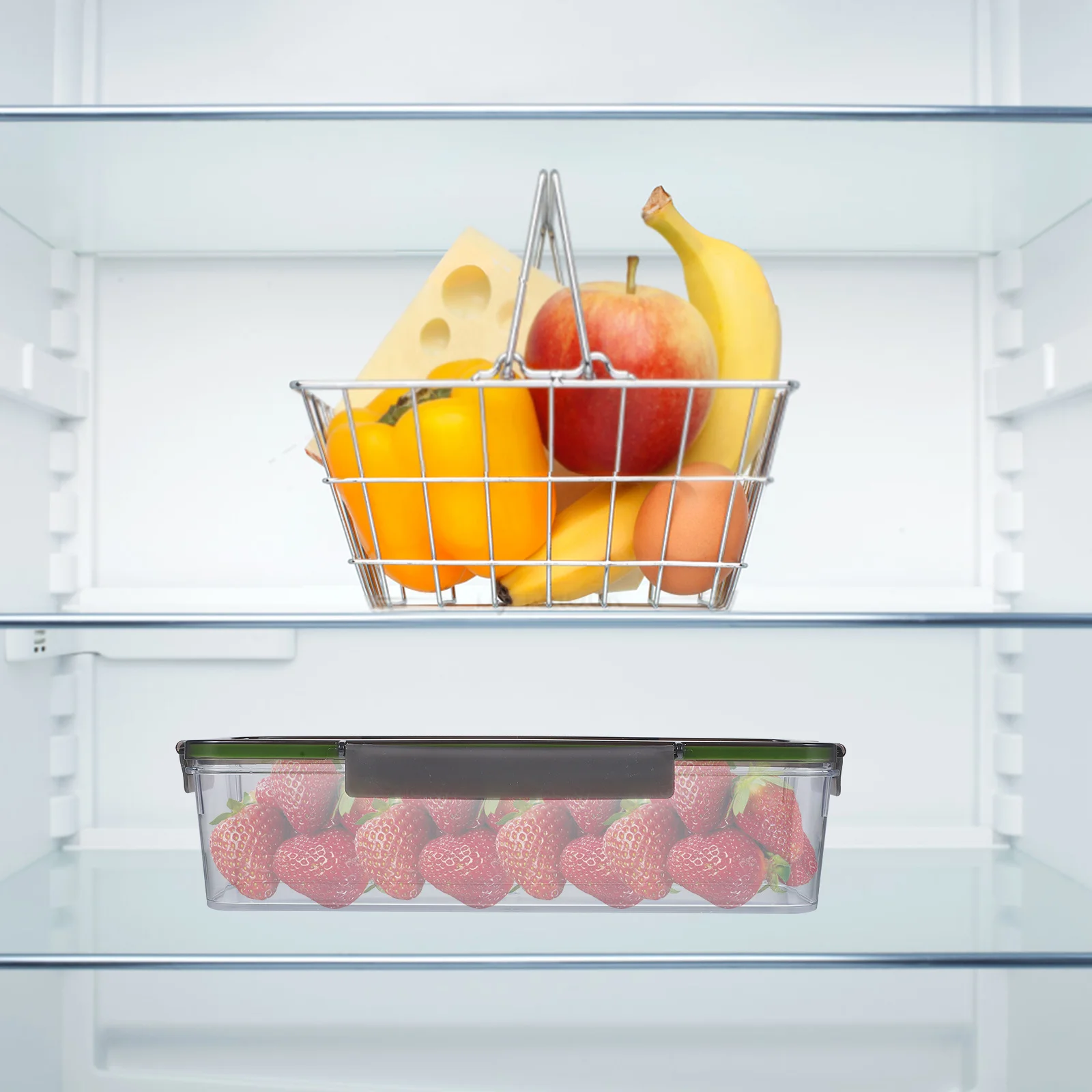 

Fresh-Keeping Box Cake Roll Storage Case Airtight Design Refrigerator Organizer Food Container Fruit Vegetable Storage Fridge