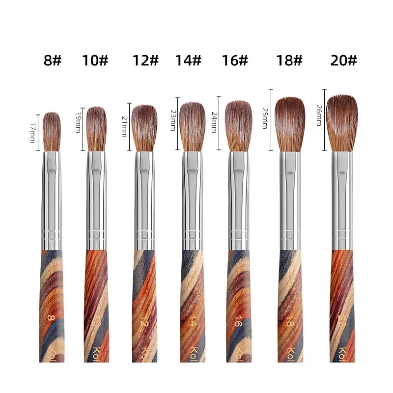 TIANMI Stripe Wood Nail Pen 100% Pure Kolinsky Nail Brush UV Gel Polish Extension Builder Manicure Painting Drawing Brushes