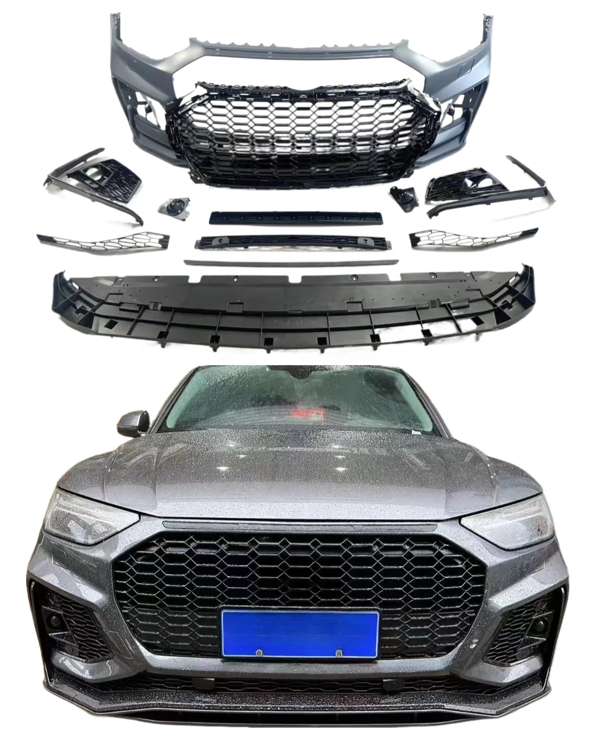 

High Quality Q5 Upgrade to RSQ5 RSQ8 RS style Auto body kit PP material front bumper for Audi q5 2021-2023