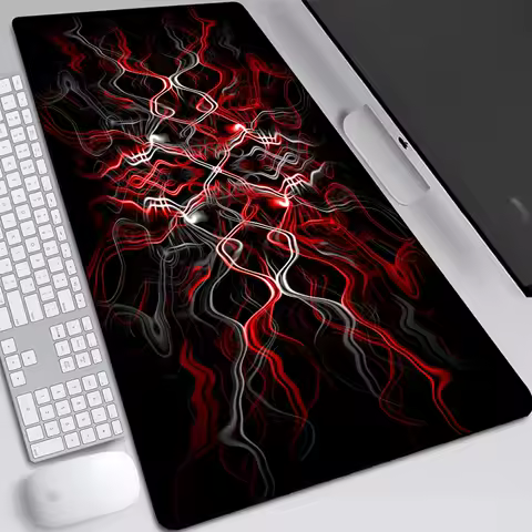 Black Red Geometric Design Large Gaming Mouse Pad Computer Laptop Mousepad XXL Office Keyboard Pad Desk Mat PC Gamer Mouse Mat