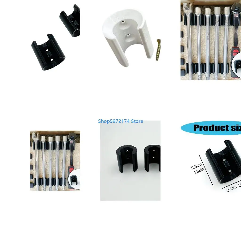 Y3NB Space Saving Wall Brackets For 1/2Inch Ratchet And Extension Rod Includes Mounting Hardware For Quick Setups