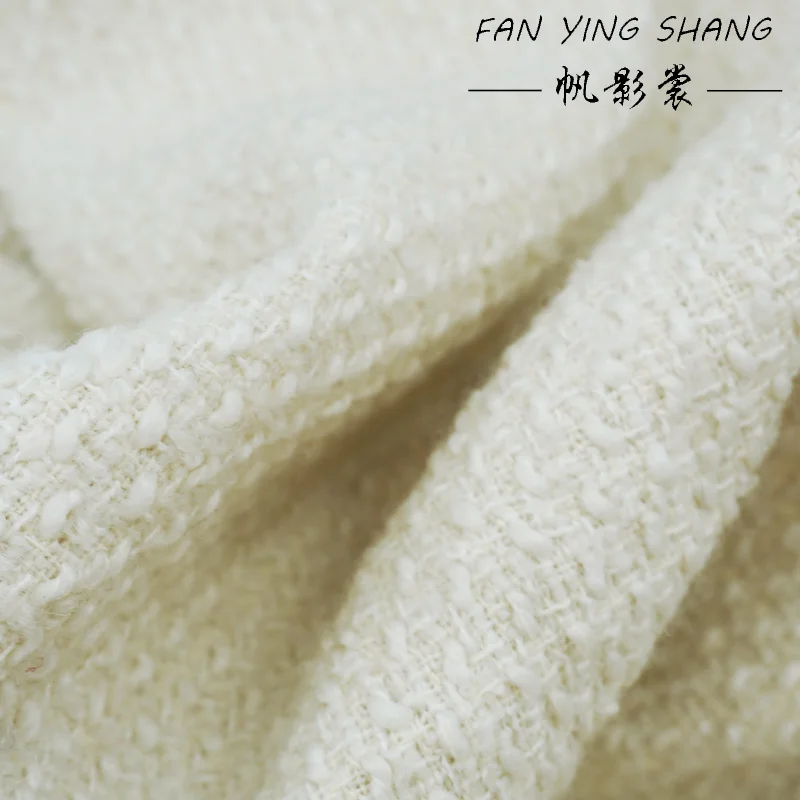 

2025: белая шерстяная твидовая ткань для одежды своими руками